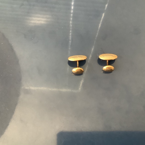 Vintage Art Deco 14K Gold Cufflinks - Picture 3 of 4